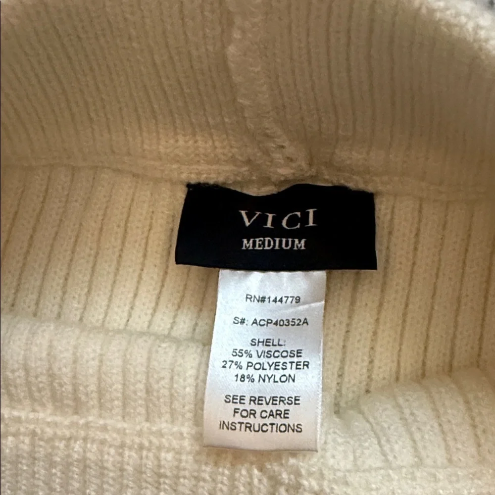 Vici Cozy Cream Ribbed Knit Shorts